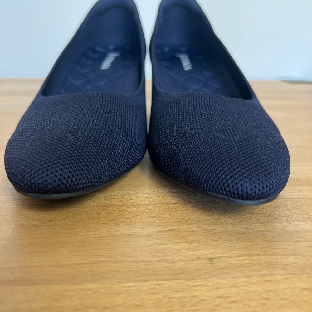 VIVAIA Tamia Navy Blue Almond-Toe Block Heel‎ Pumps Size 41 Womens Eco-Friendly - Picture 5 of 10